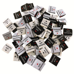 50pcs Personalized With Love Woven Sewing Labels - Double sided