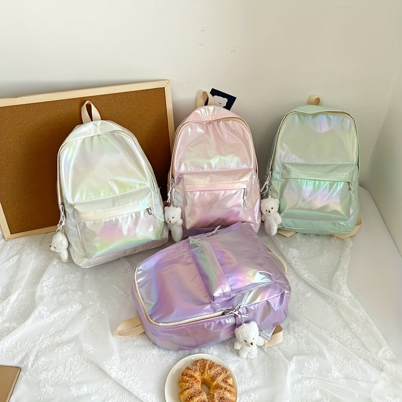 Casual Holographic Backpack for School Trips