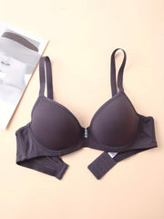 3pcs Solid T Shirt Bra Comfy & Breathable Push Up Bra Women's Lingerie