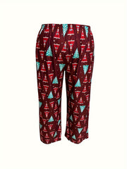 Christmas Tree Print 2 Piece Lounge Set