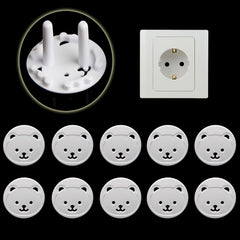 10pcs Round Baby Socket Cover Bear 2 Pin Hole Power Protection Cover