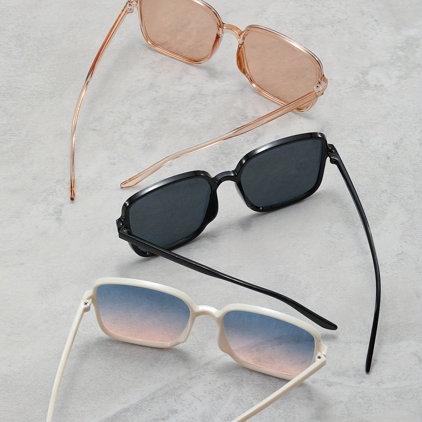 3 Pairs Men's Large Frame Sunglasses UV Protection HD Sunglasses