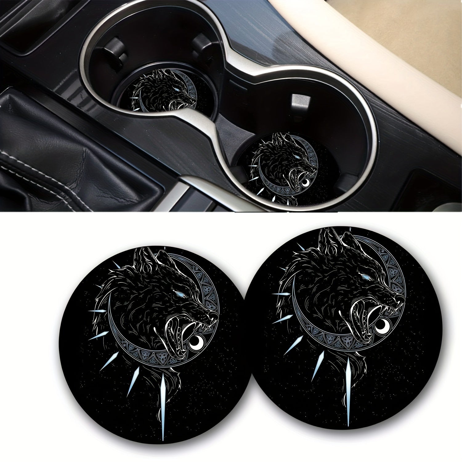 2pcs Holiday Party Coaster Decorative Mat Coffee Coaster Waterproof Round