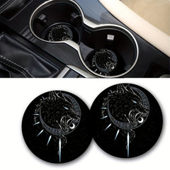 2pcs Holiday Party Coaster Decorative Mat Coffee Coaster Waterproof Round