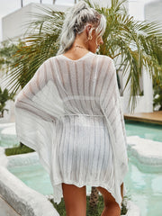Semi Sheer Cover Up Shirt Loose Fit High Stretch Beachwear Cover Up Shirt