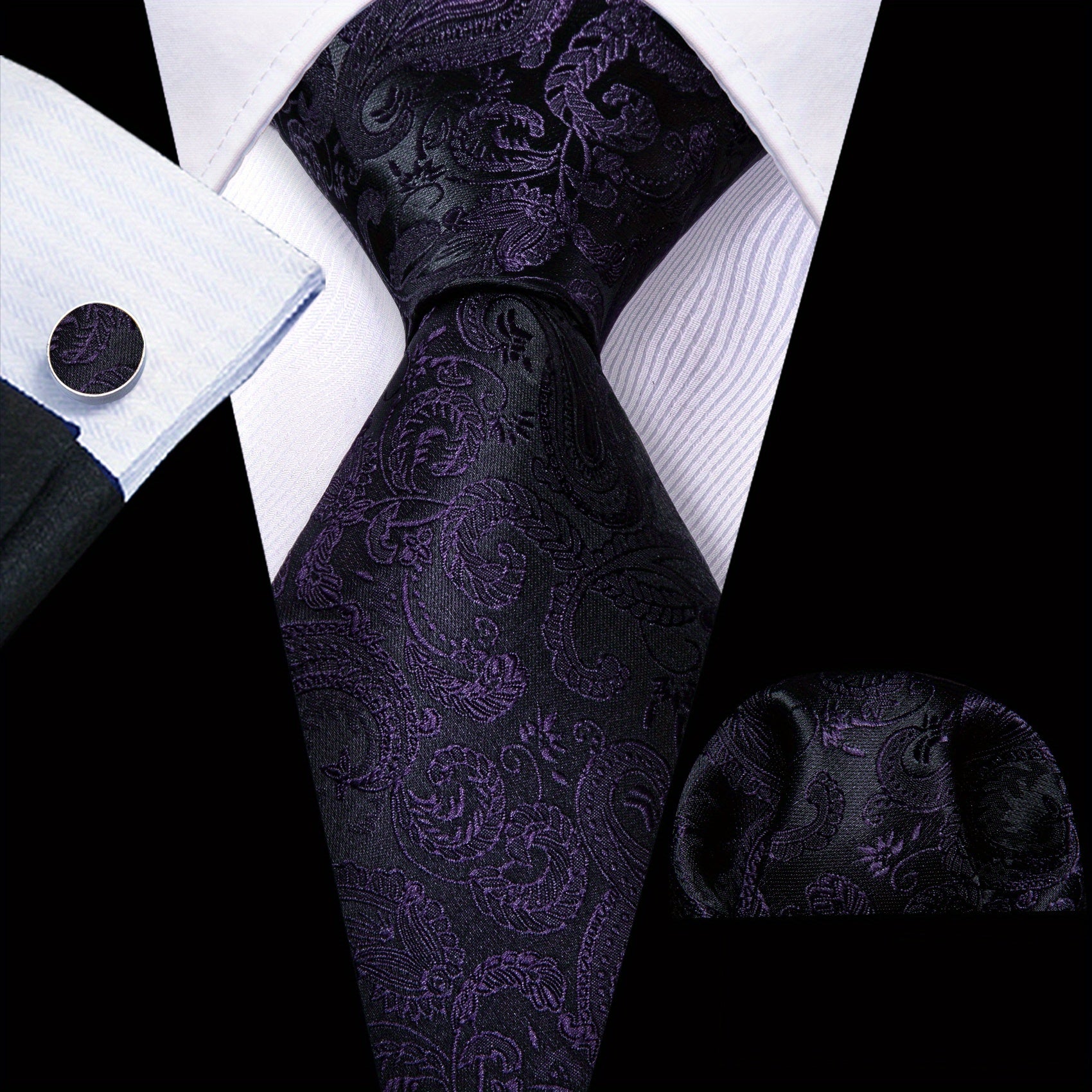 Men's Classic Jacquard Paisley Tie Set