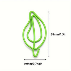 5pcs Leaf Style Paper Clip Bookmark Small Paper Clip