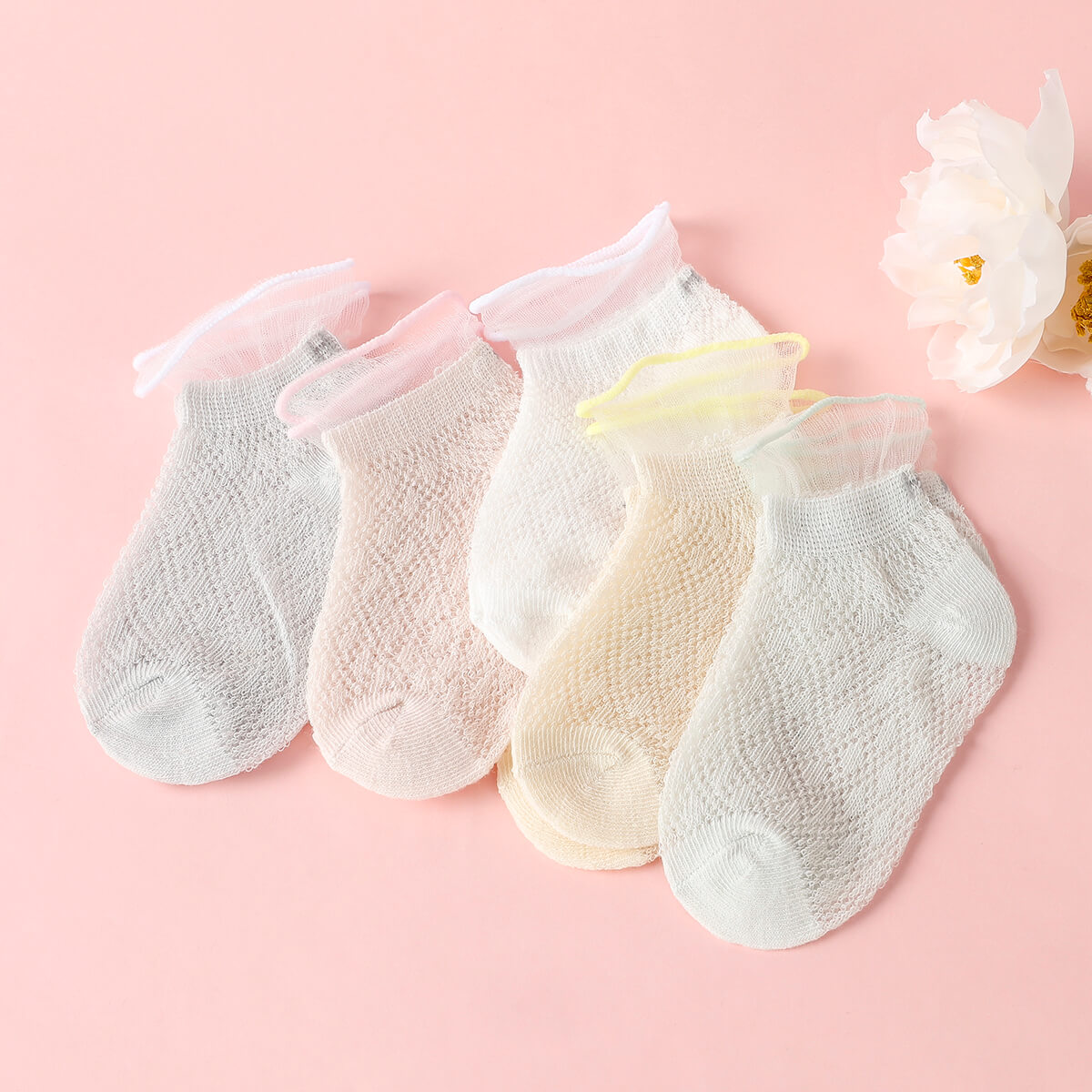 5pairs Baby Stripe Graphic Cotton Ankle Socks for Toddler Boys And Girls