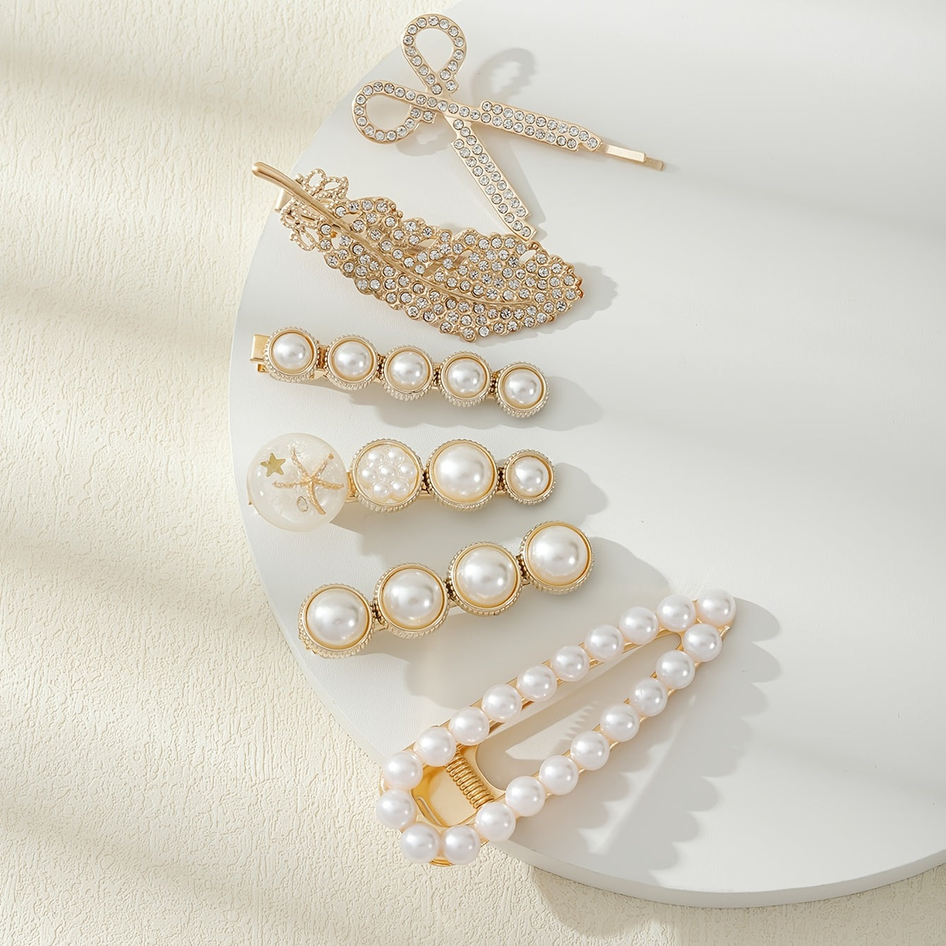 6pcs Pearl Rhinestone Hair Clips Barrettes Hairpin Hair Accessories