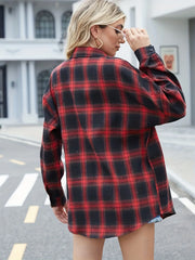 Plaid Print Long Sleeve Button Up Shirt