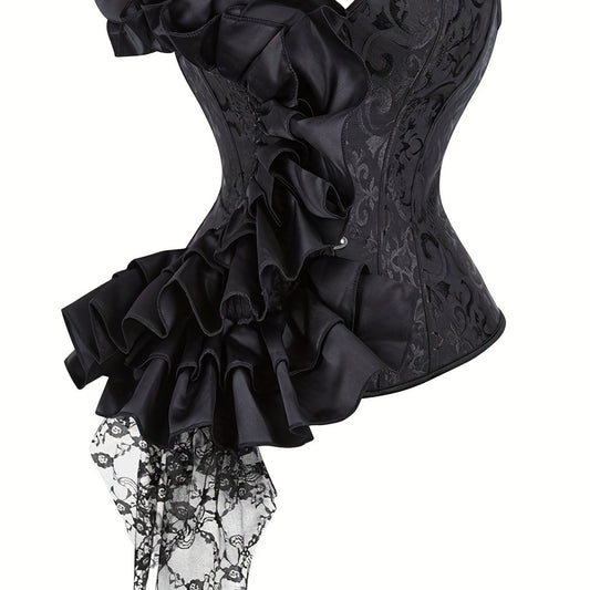 Strapless Corset Bustier Tummy Control Lace Up Body Shaper