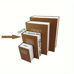 Hollow Book Safe with Secret Compartment Key Lock 59cmD X 68cmW X 29cmH