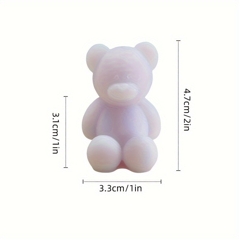 4pcs Bear Candles Flameless Mini Candle For Party Christmas Decoration