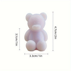 4pcs Bear Candles Flameless Mini Candle For Party Christmas Decoration