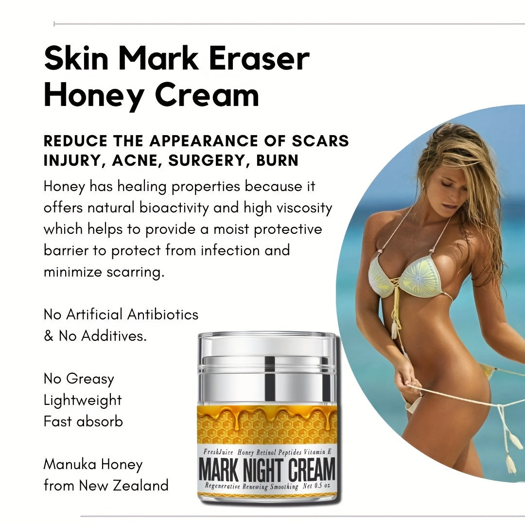 Manuka Honey Night Cream Scar Creme Retinol Vitamin E Smooth Repair