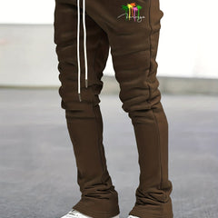 Coconut Palm Pattern Flared Trousers Men s Casual Joggers