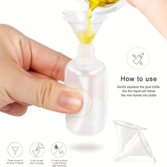 Lab Dispensing Needle Tip Bottle W/ 4 Funnels Multicolor Lids