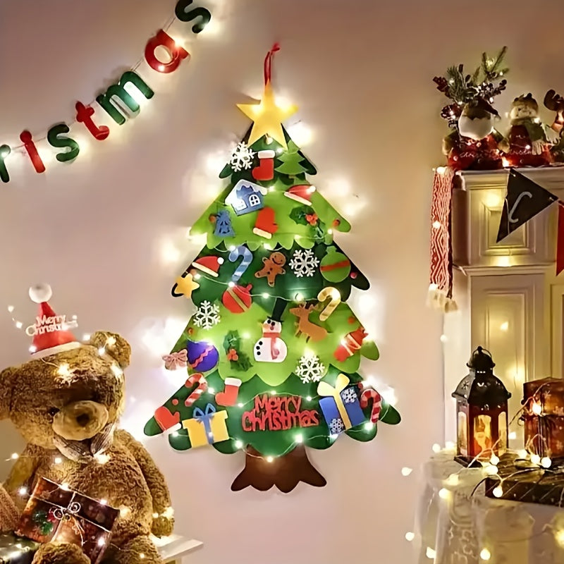 DIY Felt Christmas Tree Set With Ornaments - Xmas Craft Kit
