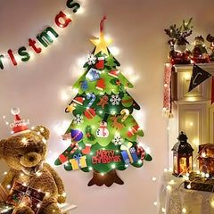 DIY Felt Christmas Tree Set With Ornaments - Xmas Craft Kit