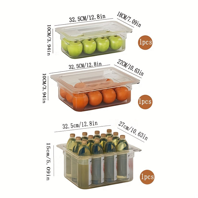 4pcs Refrigerator Storage Box Stackable Sealed Food Container