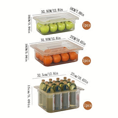 4pcs Refrigerator Storage Box Stackable Sealed Food Container