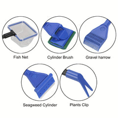 Aquarium Tank Clean Set Accessories Fish Net Rake Scraper Brush