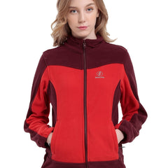 Women's Two Tone Zipper Front Winter Jacket Windproof Soft shell Thermal Coat