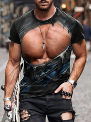 Men's 3D Print Sports T shirt Casual Stretch Tee Shirt For Summer