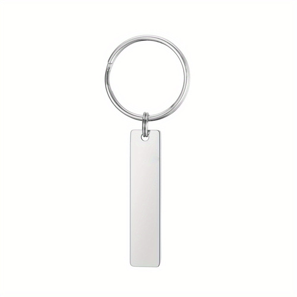 Stainless Steel Strip Keychain Alloy Key Tag Style Basic DIY Keychain
