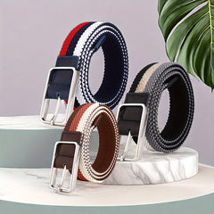 Elastic Polyester Men's Belt w/ Pin Buckle Braided