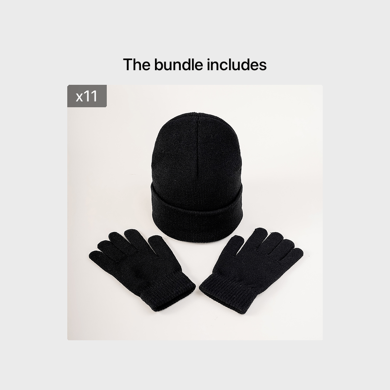 Men's Knitted Hat And Gloves Set