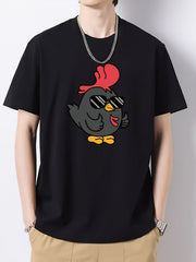 Men's Vintage Crew Neck Tee Short Sleeve Loose Fit Top
