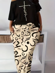 Women's Plus 2 Piece Set One Shoulder Top & Maxi Skirt