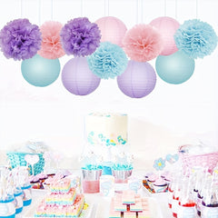 18pcs Party Decoration Paper Flower Balls and Lantern Set