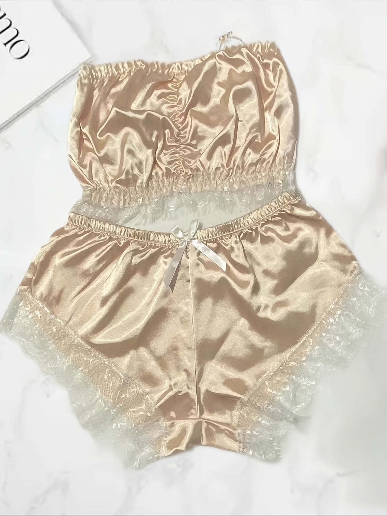 Satin Nightwear Set Sleeveless Top & Shorts