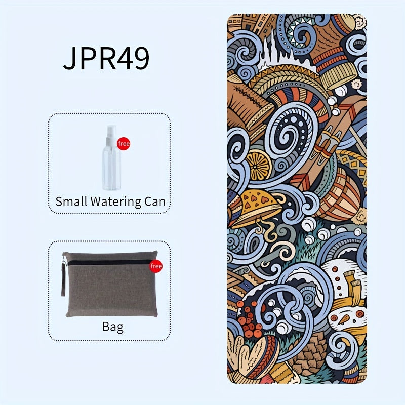 Cartoon Printed Foldable Yoga Mat Non-slip Microfiber Soft Fitness Mat