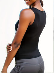 Sweat Absorbing Sports Tank Top Round Neck Sleeveless Women's Top