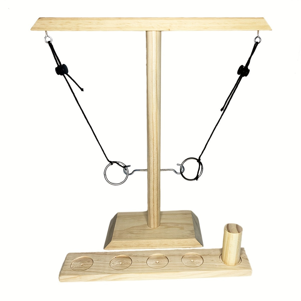 Adjustable Ring Toss Game for Adults - Wooden Hook
