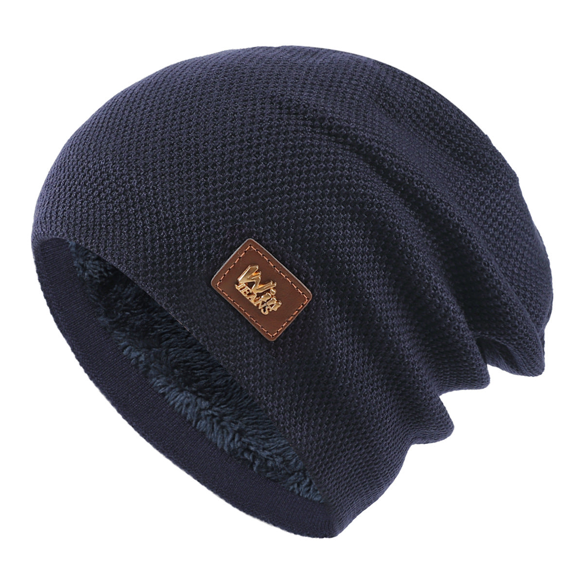 Men's Wool Knitted Outdoor Hat with Fleece Lining