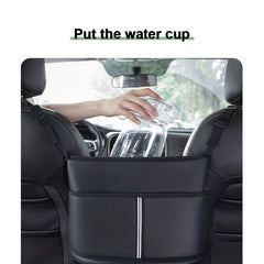 1pc Leather Car Handbag Holders Between Seats Organizer Bag