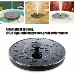 6 Nozzle Solar Pond Fountain 3 5W + Water Pump Kit for Ponds Pools Gardens