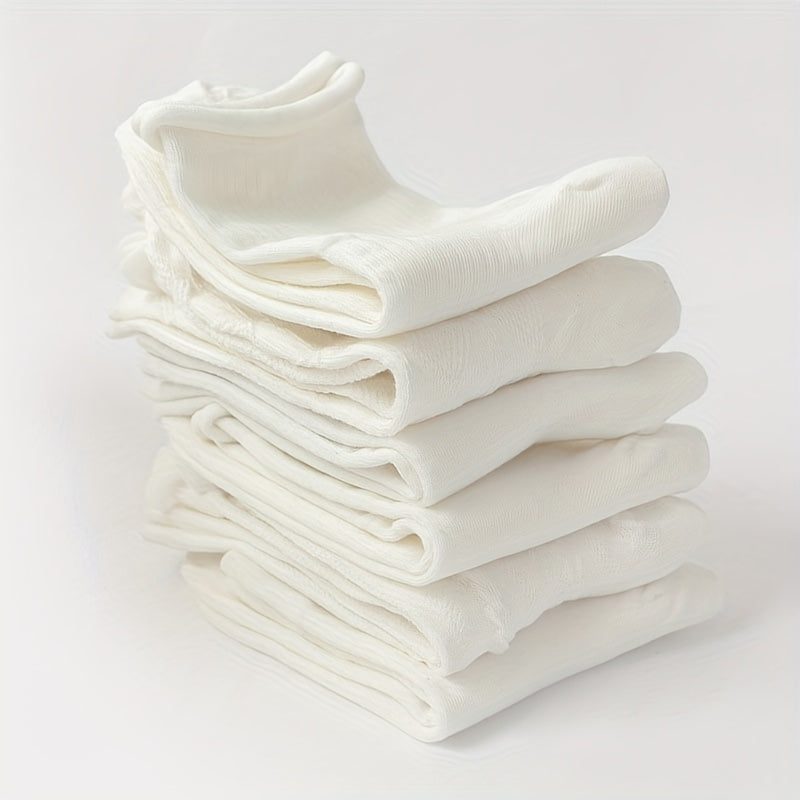 6 Pairs Ruffle Mid Tube Socks Women's Stockings & Hosiery
