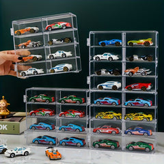 Car Model Storage Box 8 Slot Clear Display Shelf Toy Car Dustproof Storage