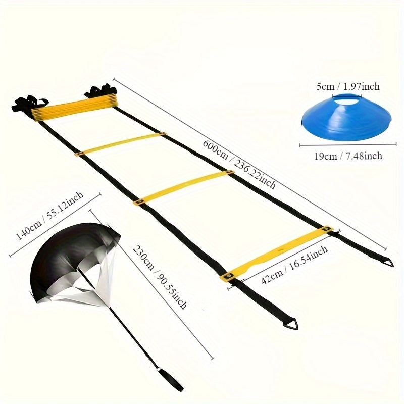 Agility Ladder Set with Parachute Speed Training Soccer Outdoor
