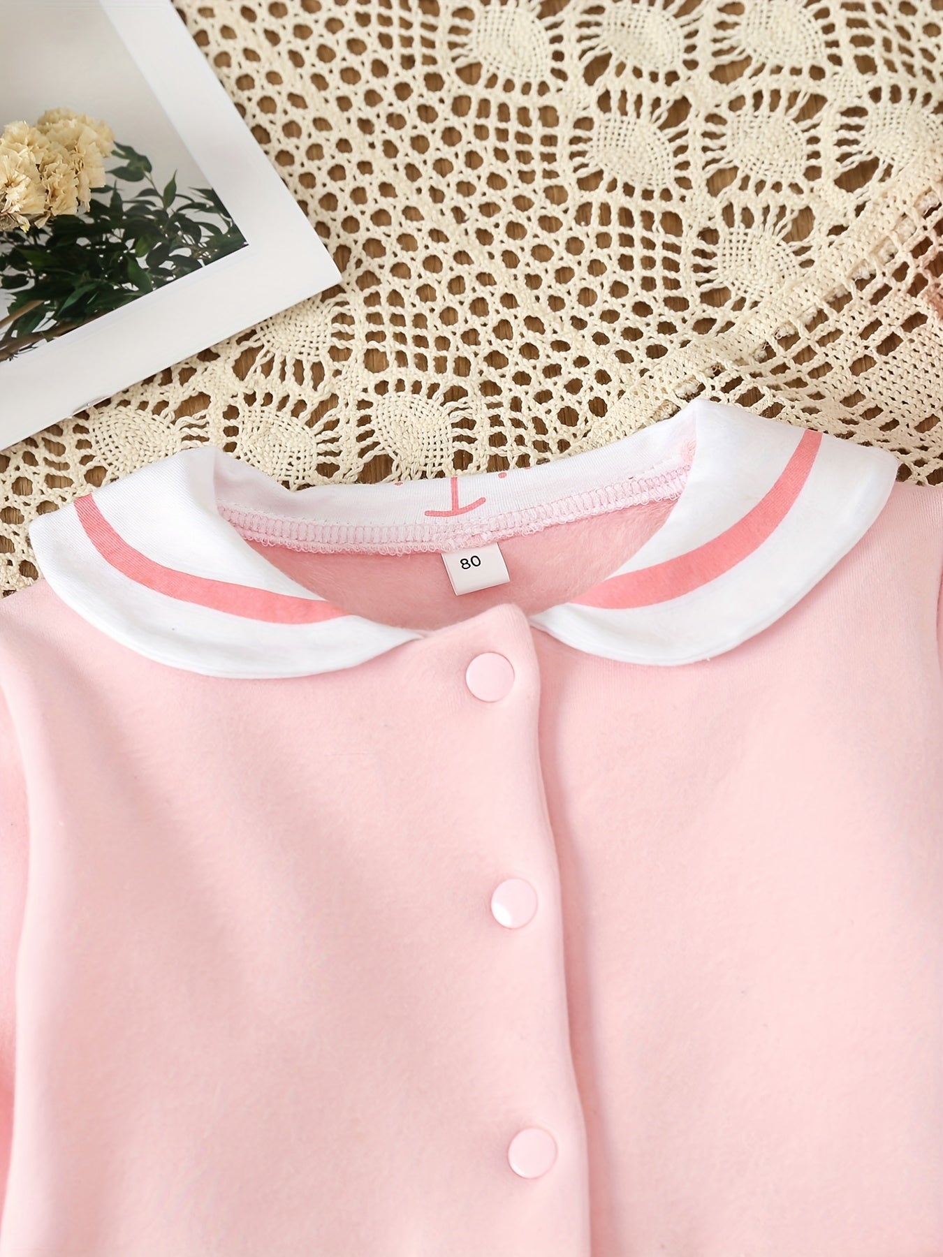 Baby Girl Kitten Print Doll Collar Baseball Coat