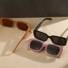 Rectangle Sunglasses Retro UV400 Sun Shades for Vacation Beach Travel