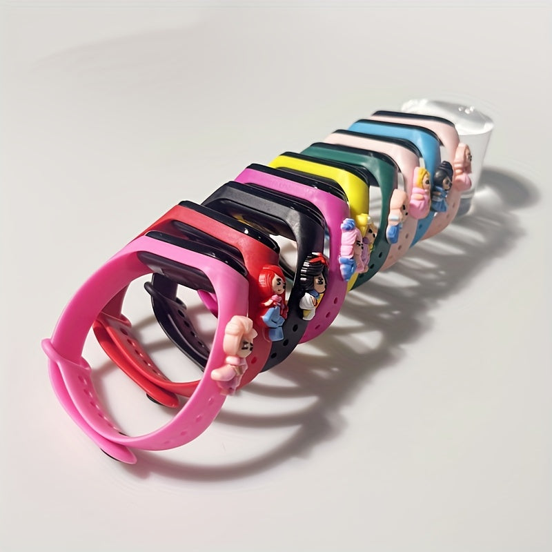 LED Cartoon Princess Charm Waterproof Watch for Kids
