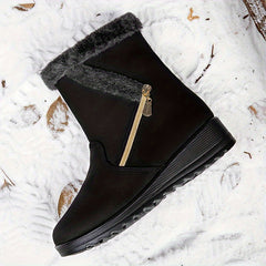 Non Slip Side Zip Snow Boots Thermal Winter Warm Mid Calf Boots