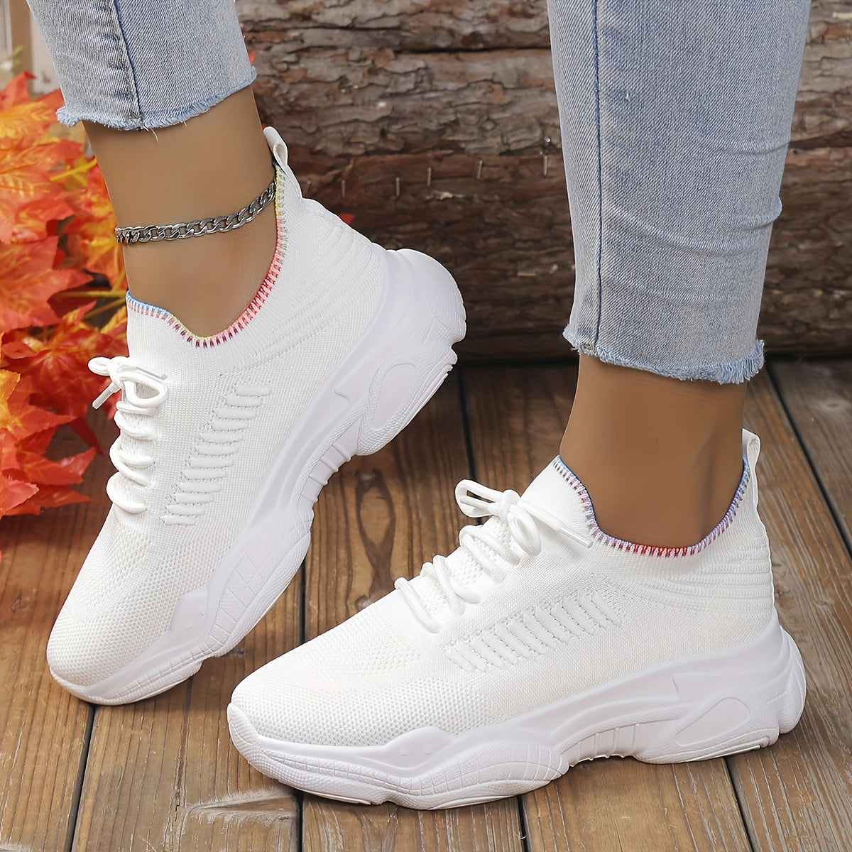 Women's Breathable Flying Woven Sneakers Outdoor Shoes