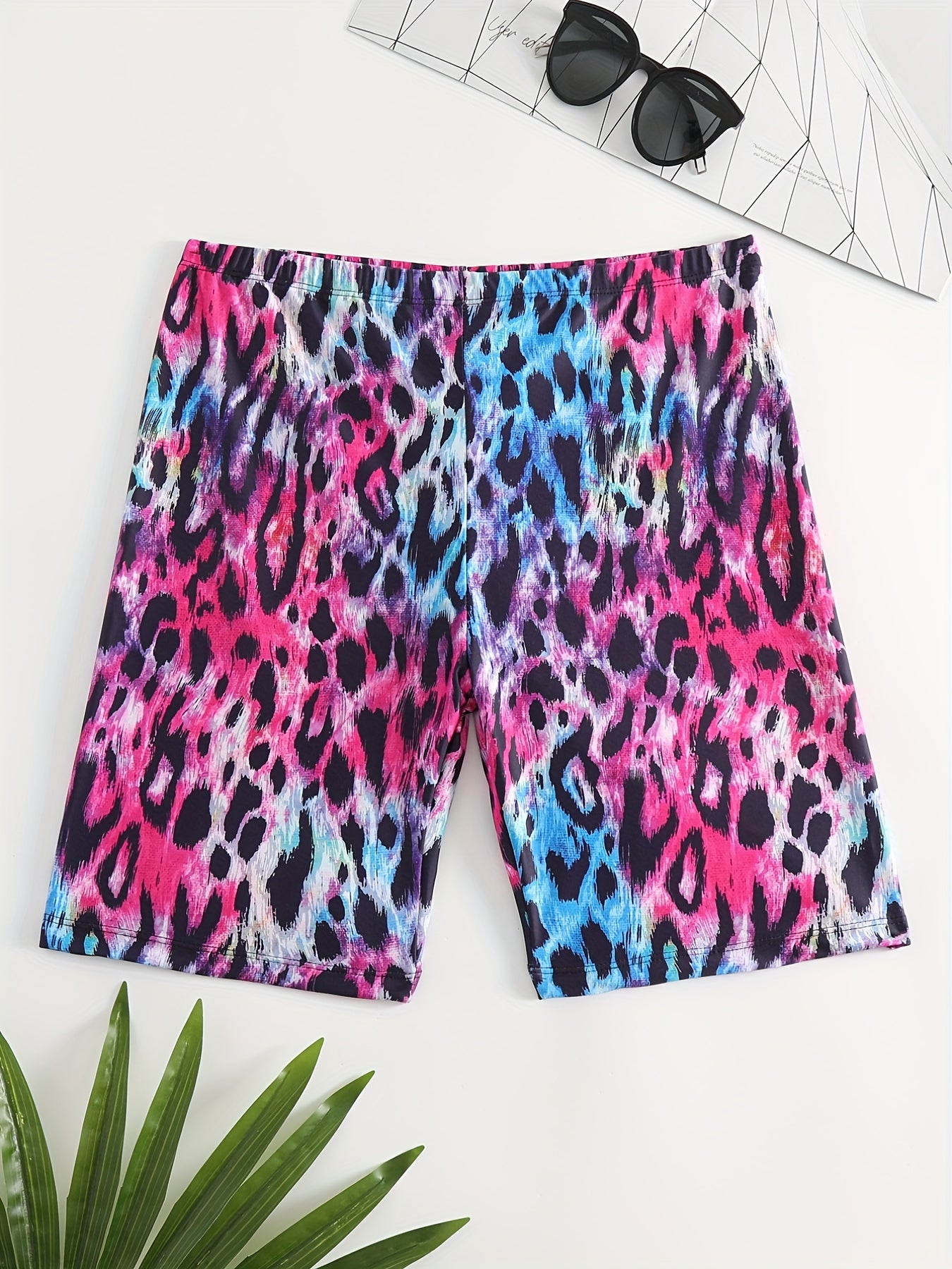 Men's Swim Boxers Leopard Print Quick Dry Swimsuit Shorts Pants